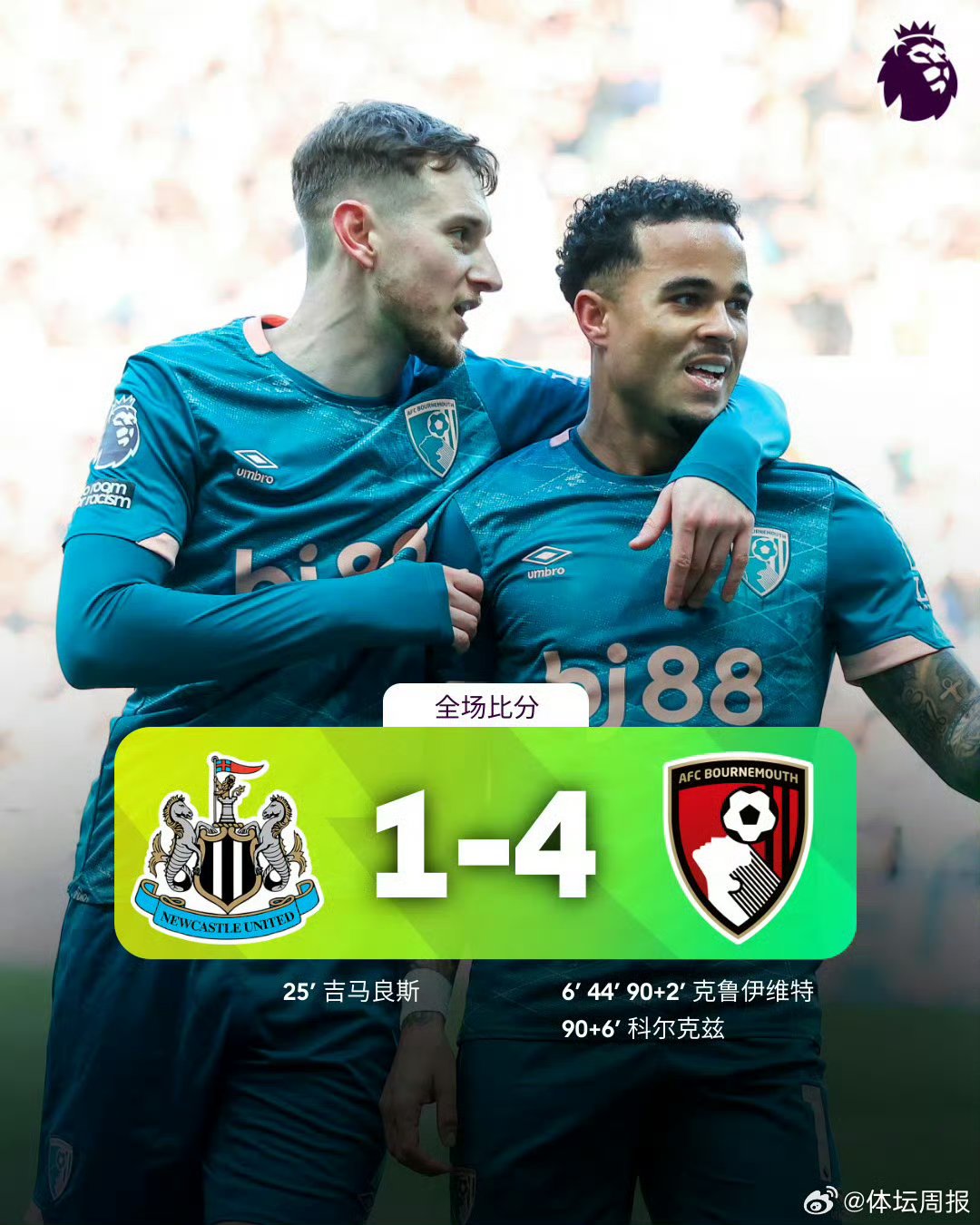 纽卡斯尔客场大败，积分榜下滑